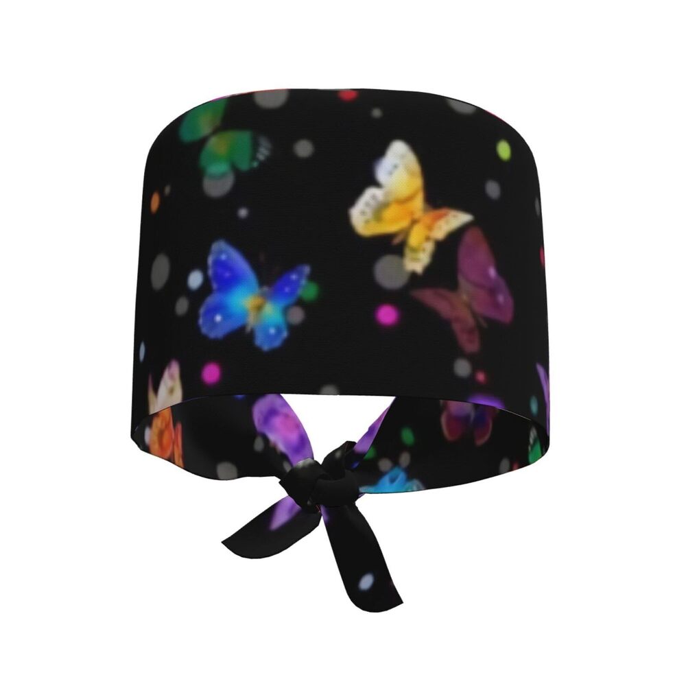 4560 Starry Butterfly Adjustable Working Cap Scrub Hat Sweatband, Fashional